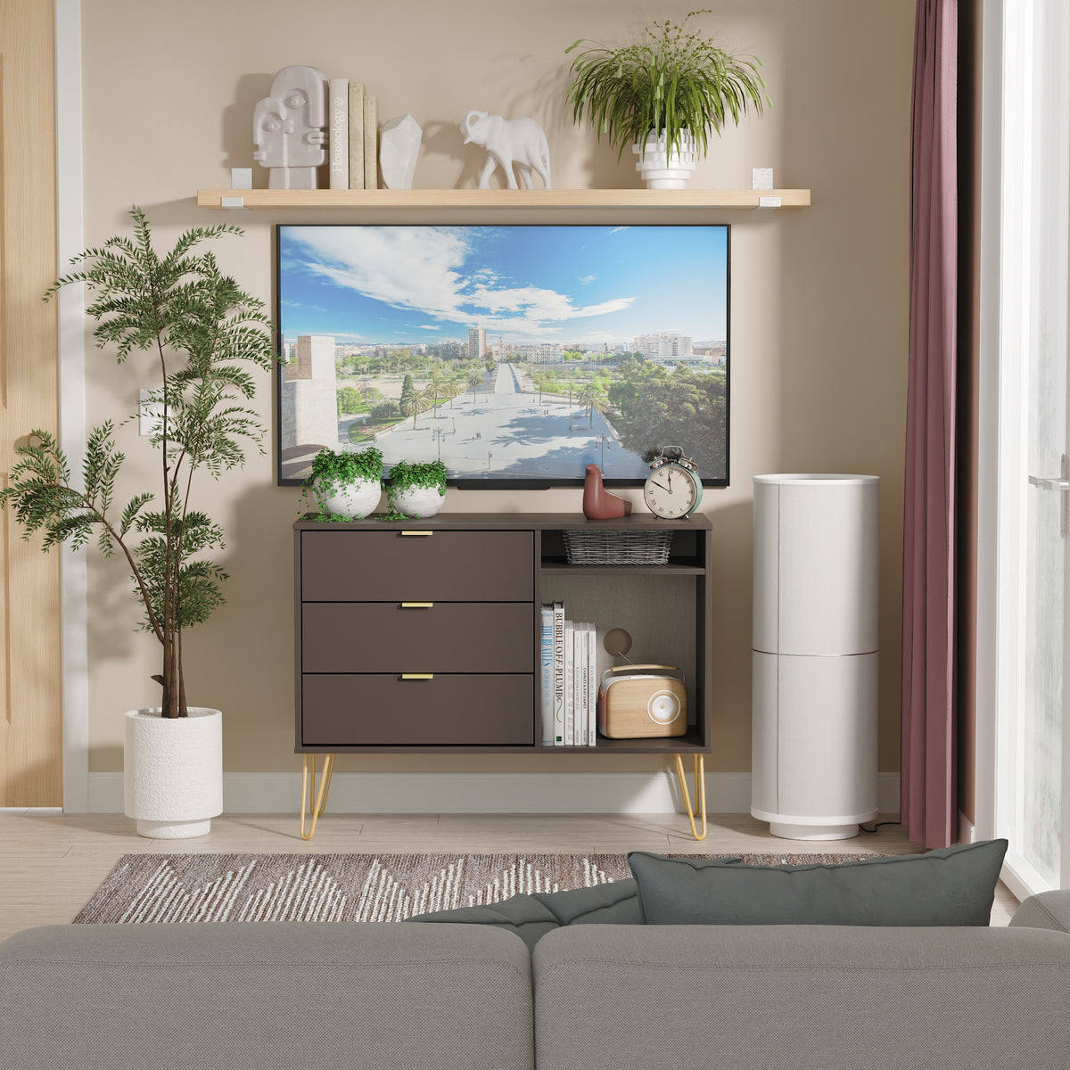 Hong Kong 3 Drawer TV Unit with legs