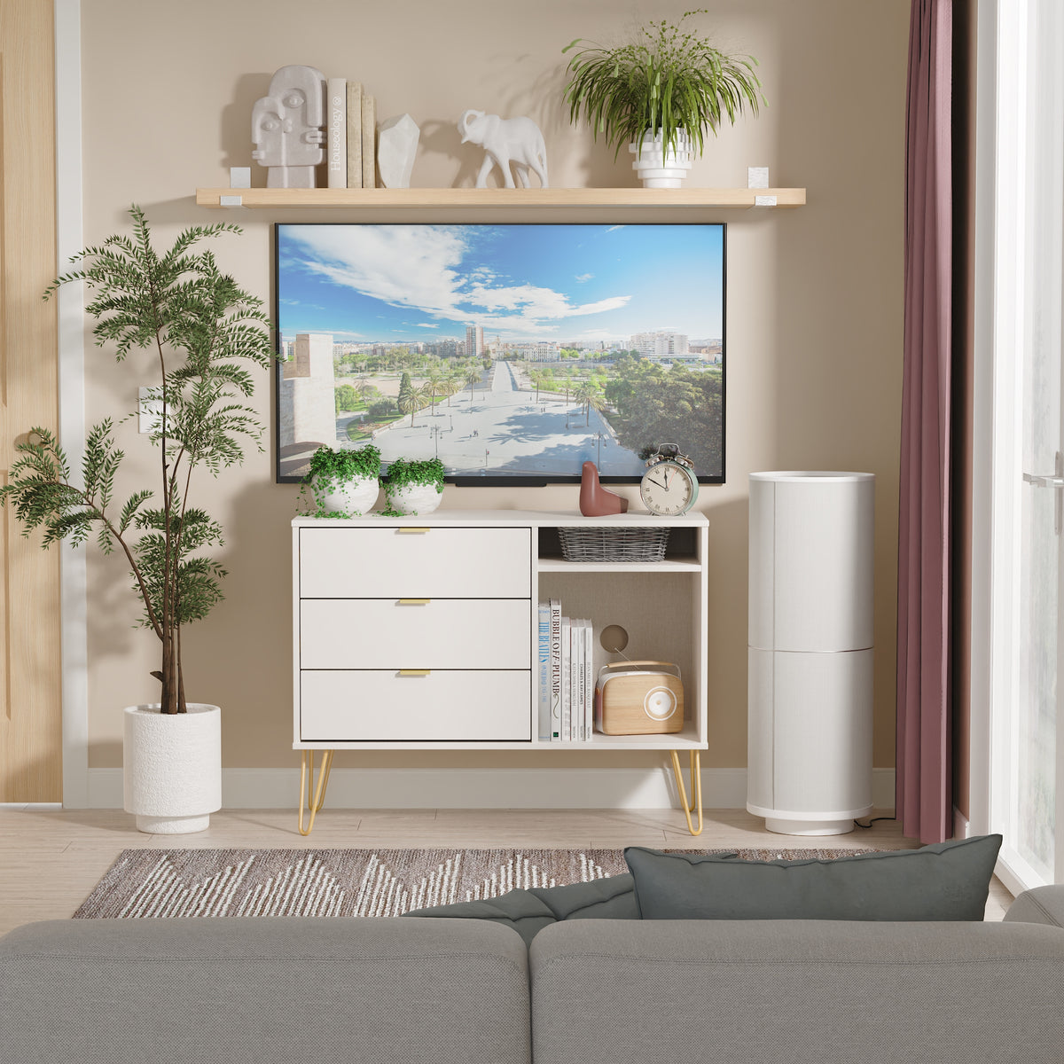 Hong Kong 3 Drawer TV Unit with legs