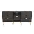 Hong Kong (Gold Hairpin Legs) 6 Drawer TV Unit with legs