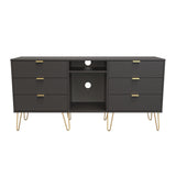 Hong Kong (Gold Hairpin Legs) 6 Drawer TV Unit with legs