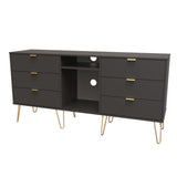 Hong Kong (Gold Hairpin Legs) 6 Drawer TV Unit with legs
