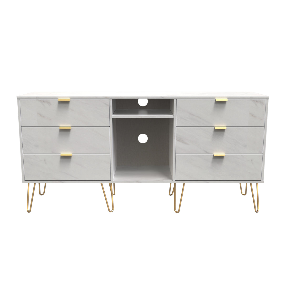 Hong Kong 6 Drawer TV Unit with legs
