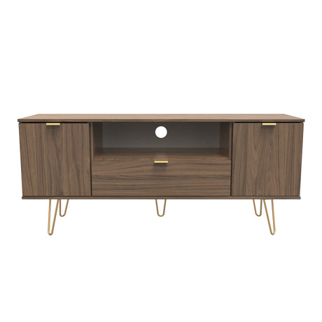 Hong Kong (Gold Hairpin Legs) 2 Door 1 Drawer Wide TV Unit