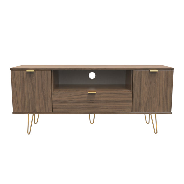 Hong Kong (Gold Hairpin Legs) 2 Door 1 Drawer Wide TV Unit