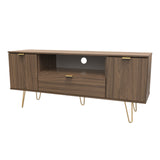 Hong Kong (Gold Hairpin Legs) 2 Door 1 Drawer Wide TV Unit