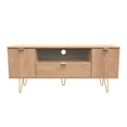 Hong Kong (Gold Hairpin Legs) 2 Door 1 Drawer Wide TV Unit