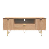 Hong Kong (Gold Hairpin Legs) 2 Door 1 Drawer Wide TV Unit