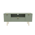 Hong Kong (Gold Hairpin Legs) 2 Door 1 Drawer Wide TV Unit