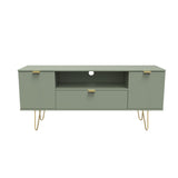 Hong Kong (Gold Hairpin Legs) 2 Door 1 Drawer Wide TV Unit
