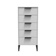 Hong Kong (Black Sleigh Legs) 5 Drawer Bedside Cabinet