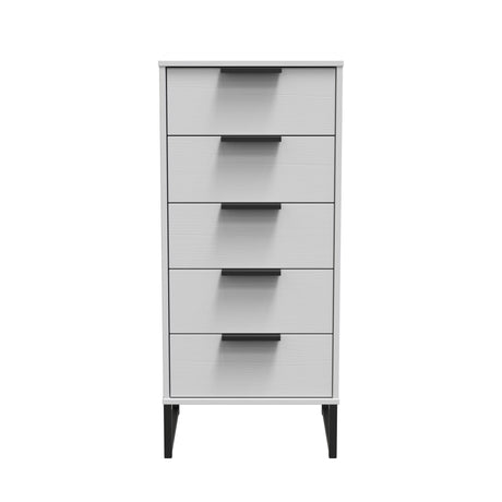 Hong Kong (Black Sleigh Legs) 5 Drawer Bedside Cabinet