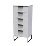 Hong Kong (Black Sleigh Legs) 5 Drawer Bedside Cabinet