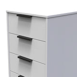Hong Kong (Black Sleigh Legs) 5 Drawer Bedside Cabinet
