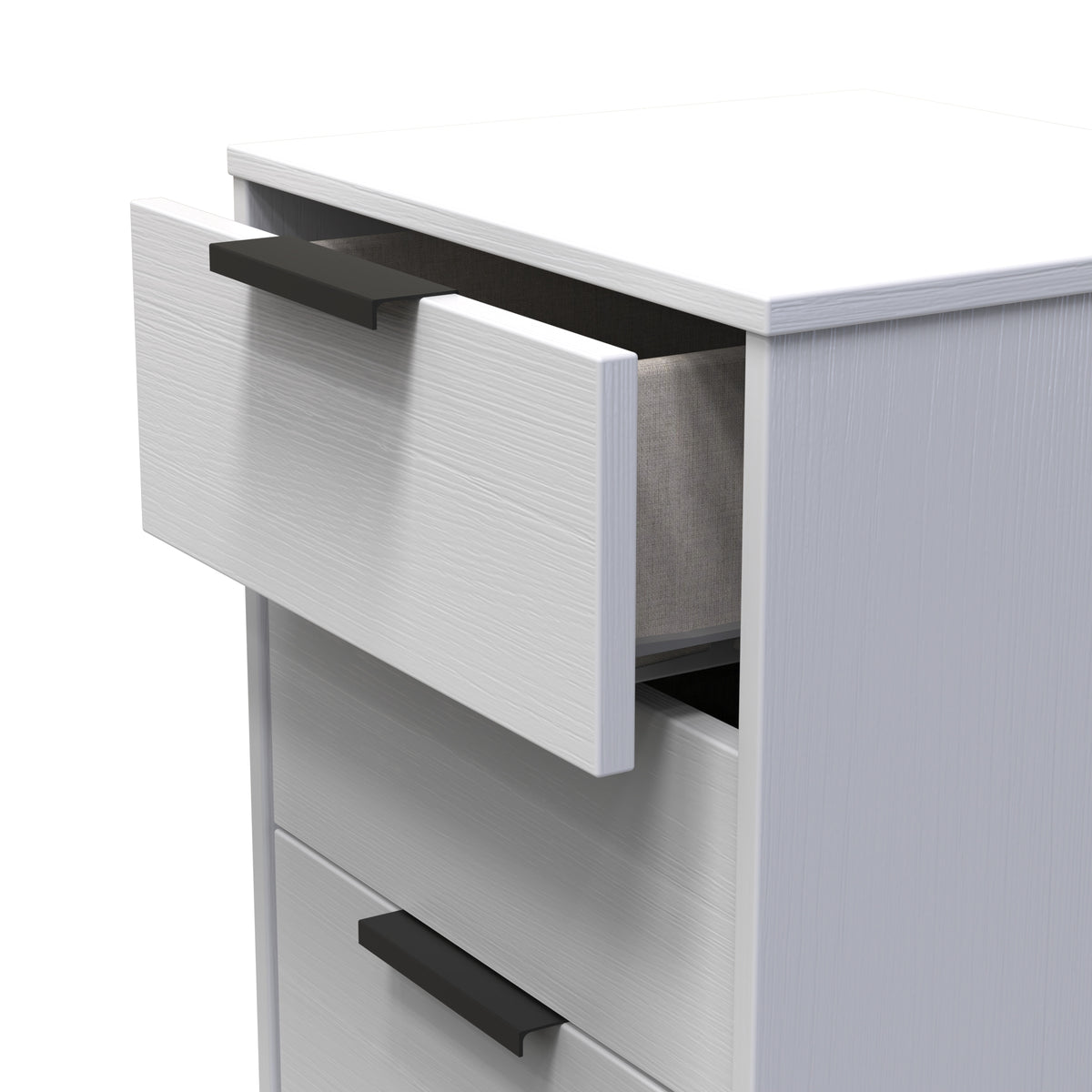 Hong Kong (Black Sleigh Legs) 5 Drawer Bedside Cabinet