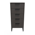 Hong Kong (Black Sleigh Legs) 5 Drawer Bedside Cabinet