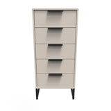 Hong Kong (Black Sleigh Legs) 5 Drawer Bedside Cabinet