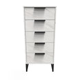 Hong Kong (Black Sleigh Legs) 5 Drawer Bedside Cabinet