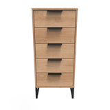Hong Kong (Black Sleigh Legs) 5 Drawer Bedside Cabinet