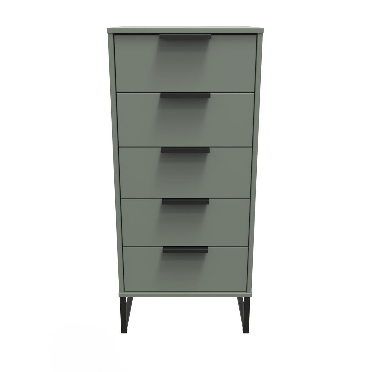 Hong Kong (Black Sleigh Legs) 5 Drawer Bedside Cabinet