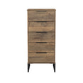Hong Kong (Black Sleigh Legs) 5 Drawer Bedside Cabinet