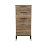 Hong Kong (Black Sleigh Legs) 5 Drawer Bedside Cabinet