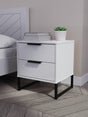 Hong Kong (Black Sleigh Legs) 2 Drawer Bedside Cabinet