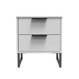 Hong Kong (Black Sleigh Legs) 2 Drawer Bedside Cabinet