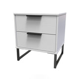 Hong Kong (Black Sleigh Legs) 2 Drawer Bedside Cabinet