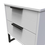 Hong Kong (Black Sleigh Legs) 2 Drawer Bedside Cabinet