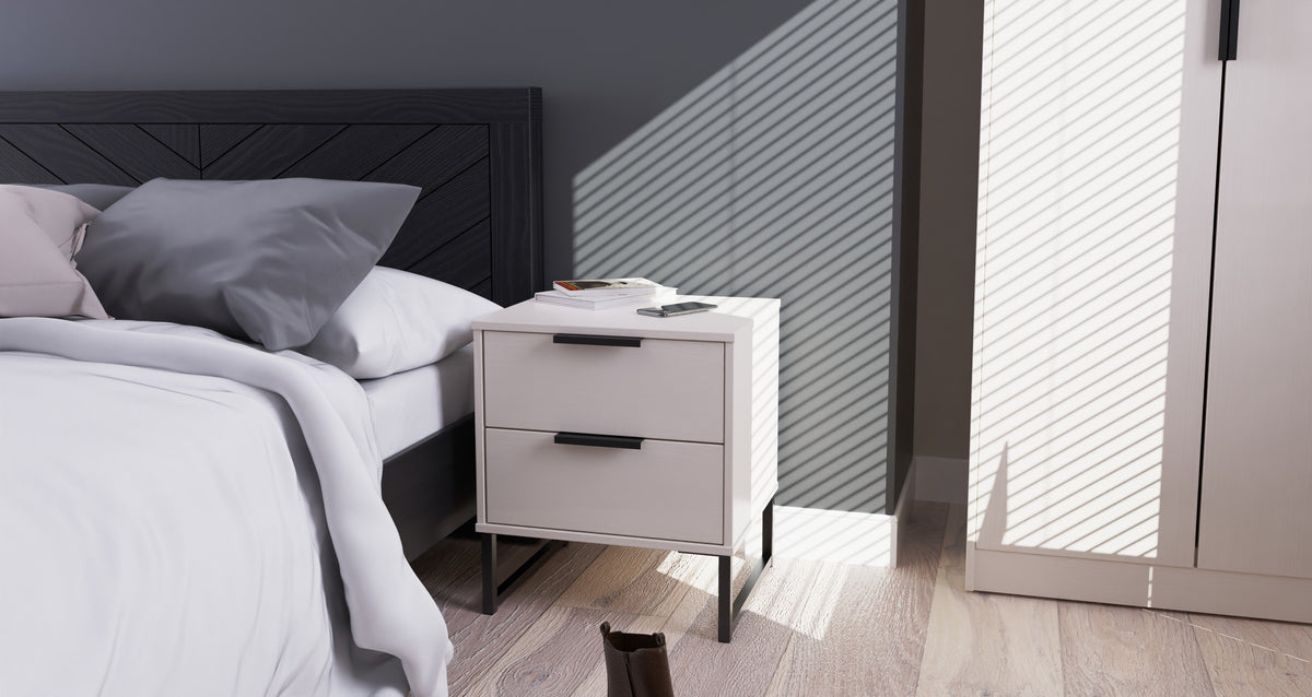 Hong Kong 2 Drawer Bedside Cabinet