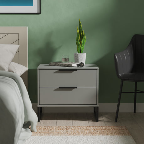Hong Kong (Black Sleigh Legs) 2 Drawer Midi Chest