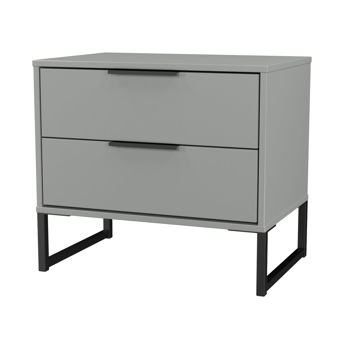 Hong Kong (Black Sleigh Legs) 2 Drawer Midi Chest