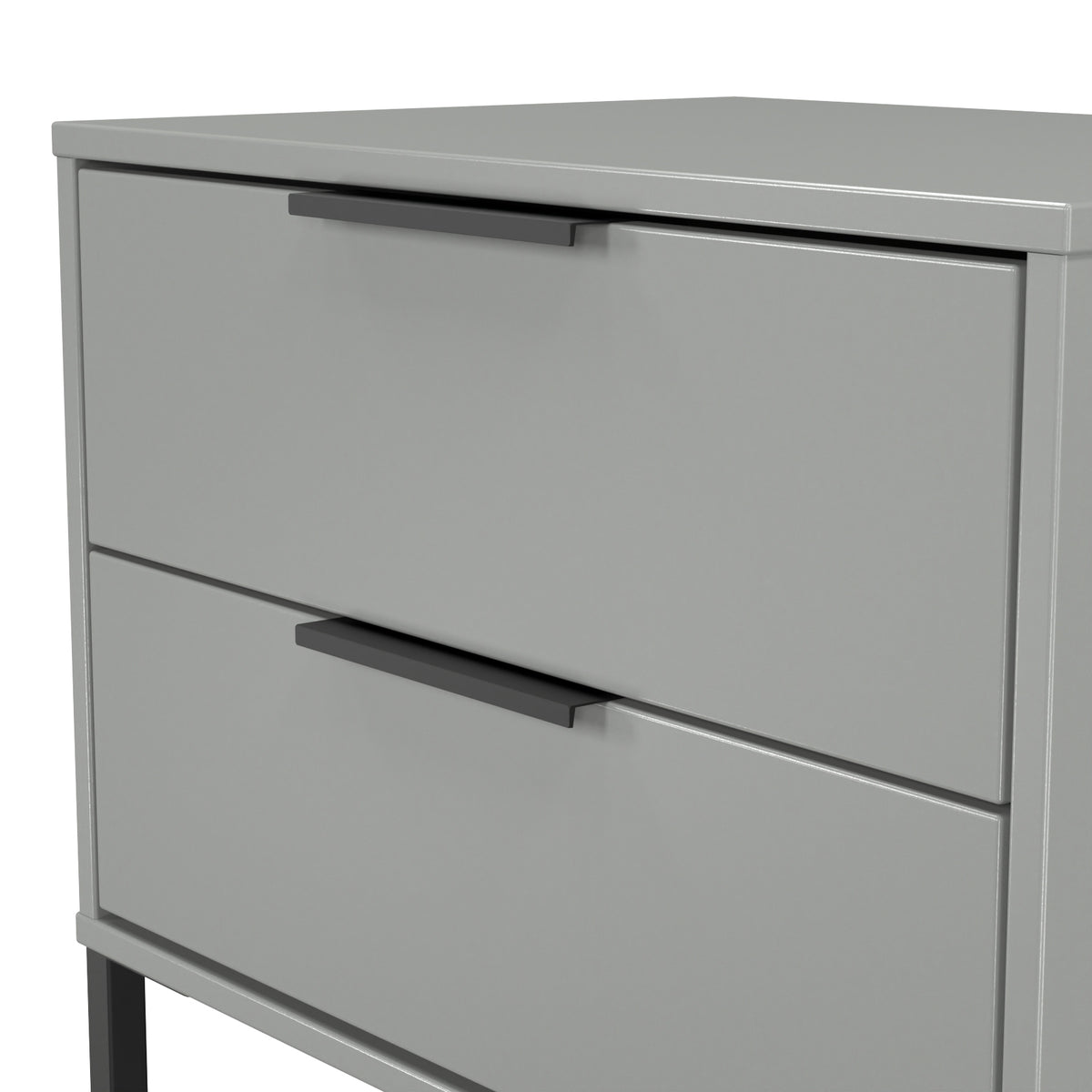 Hong Kong (Black Sleigh Legs) 2 Drawer Midi Chest