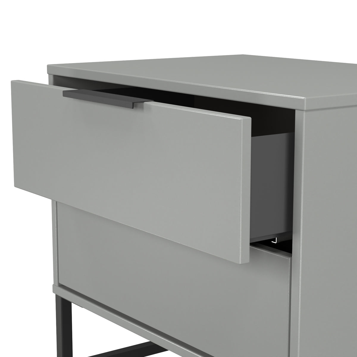 Hong Kong (Black Sleigh Legs) 2 Drawer Midi Chest