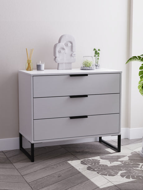 Hong Kong (Black Sleigh Legs) 3 Drawer Chest