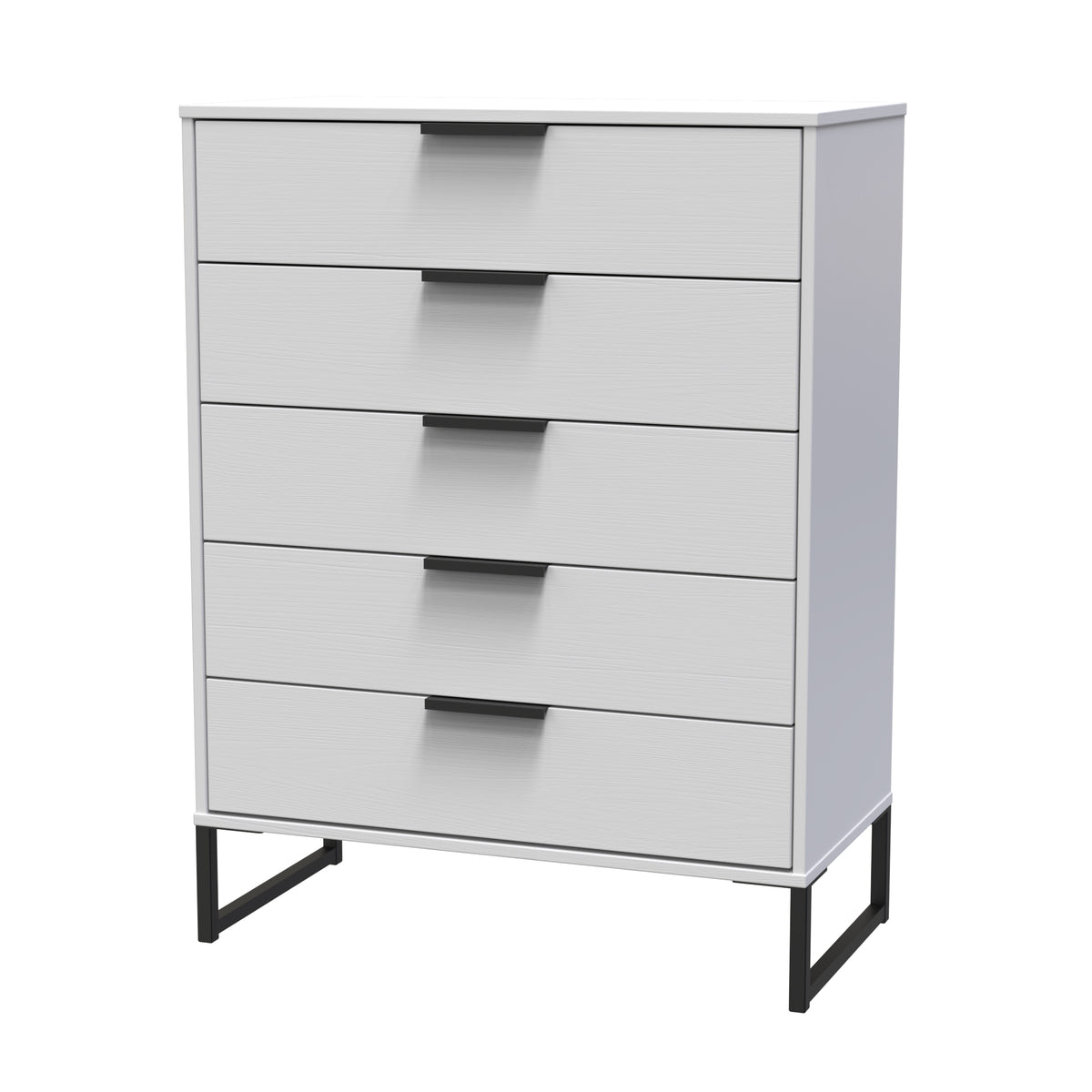 Hong Kong (Black Sleigh Legs) 5 Drawer Chest