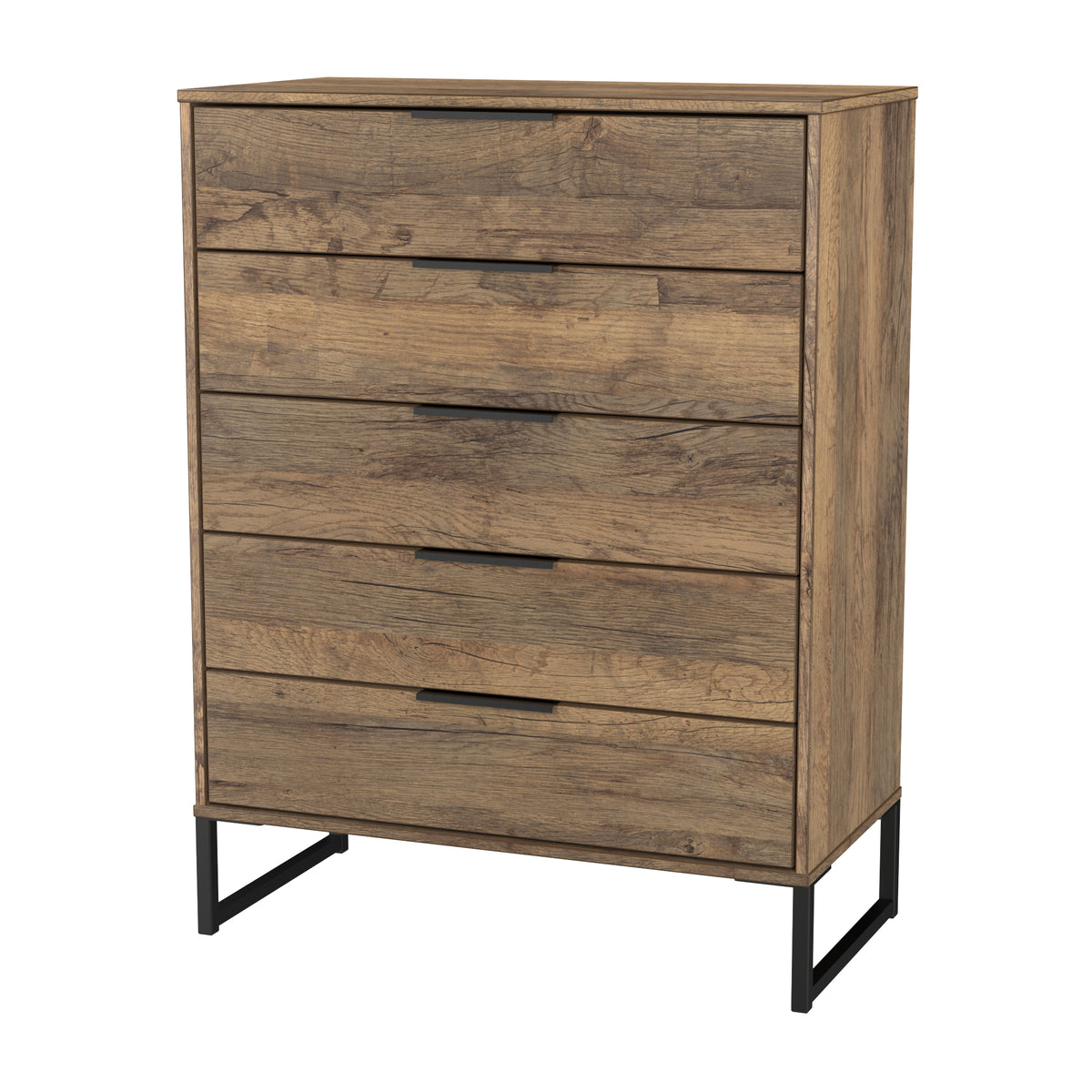 Hong Kong (Black Sleigh Legs) 5 Drawer Chest