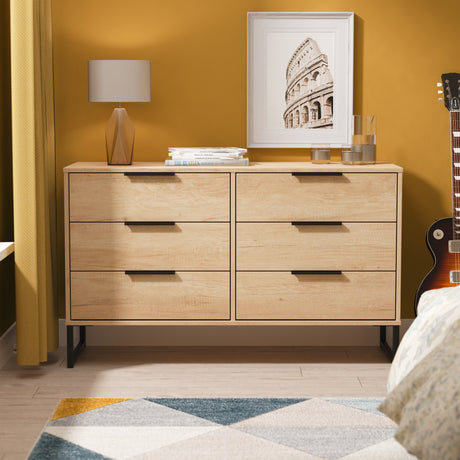 Hong Kong (Black Sleigh Legs) 6 Drawer Midi Chest
