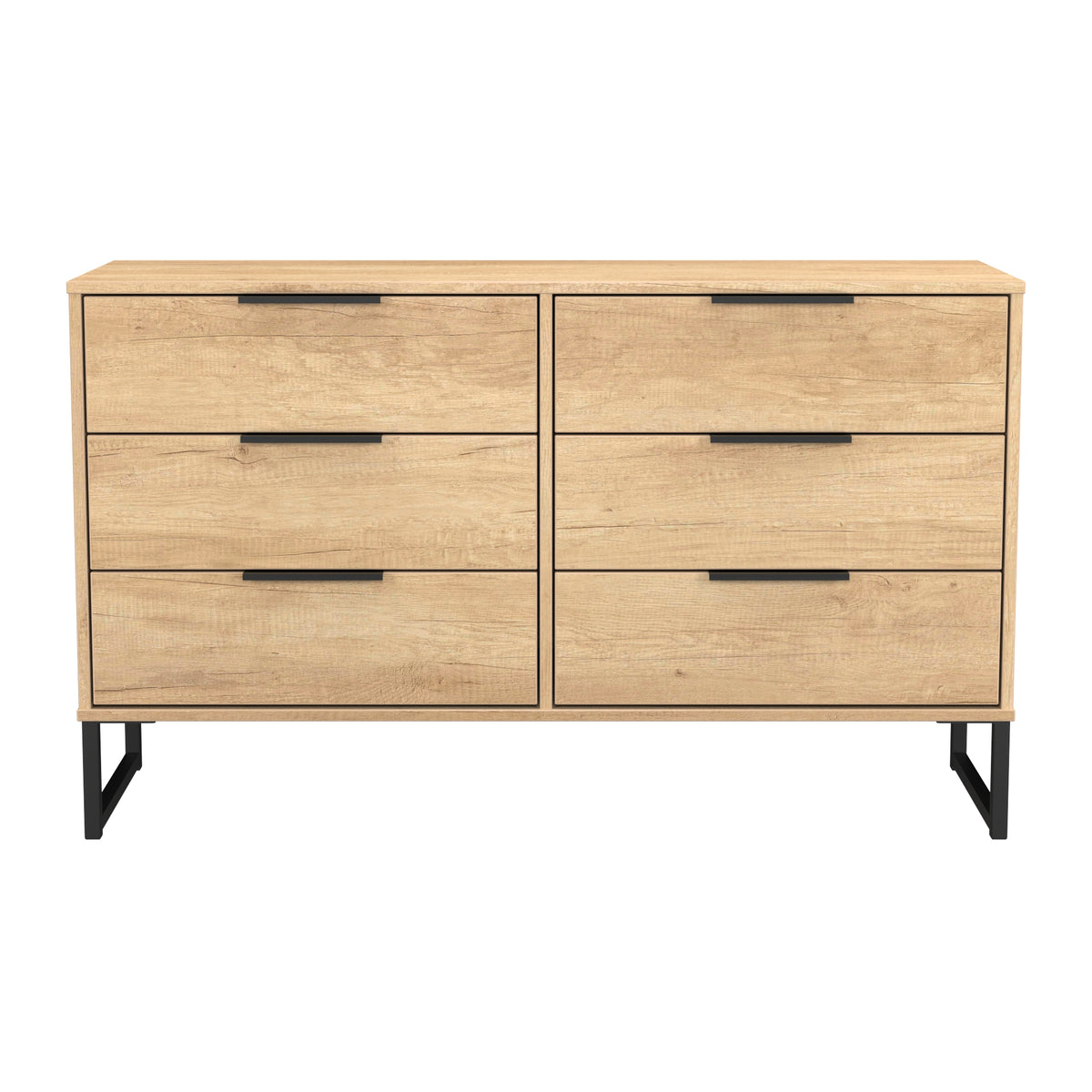 Hong Kong (Black Sleigh Legs) 6 Drawer Midi Chest