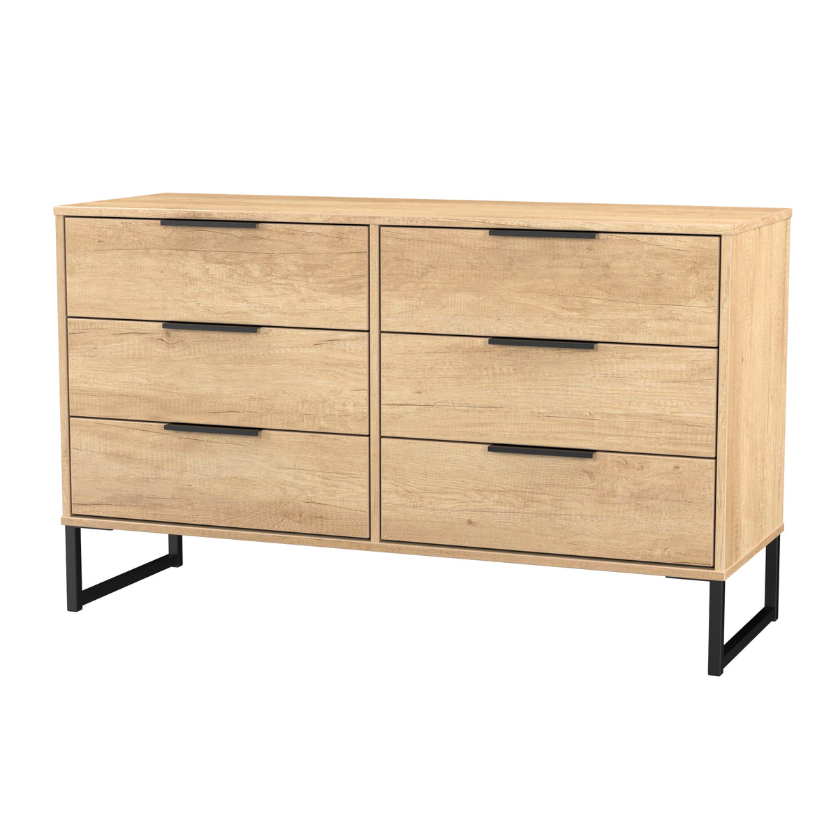 Hong Kong (Black Sleigh Legs) 6 Drawer Midi Chest