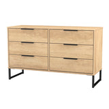 Hong Kong (Black Sleigh Legs) 6 Drawer Midi Chest