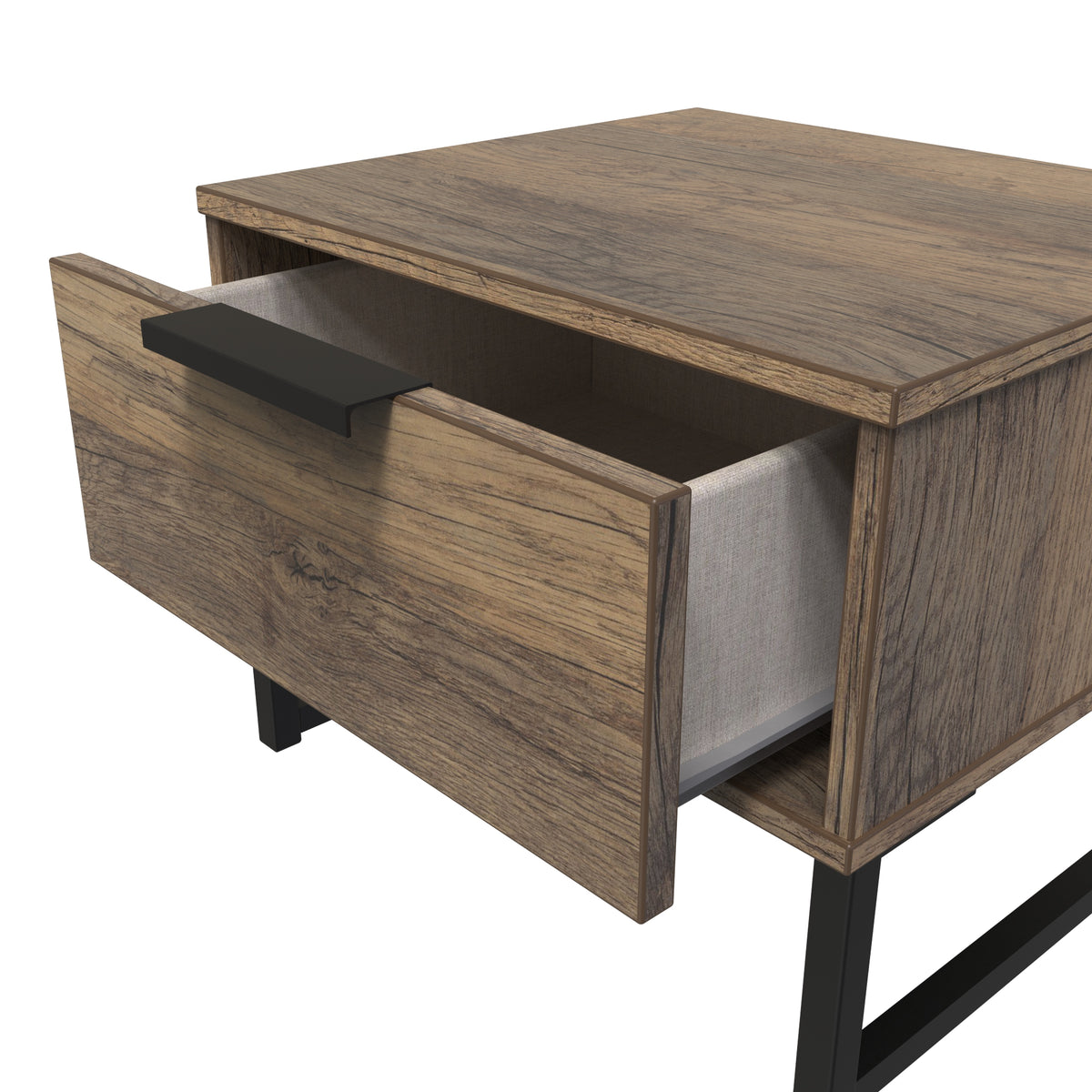 Hong Kong (Black Sleigh Legs) 1 Drawer Bedside Cabinet  with Legs