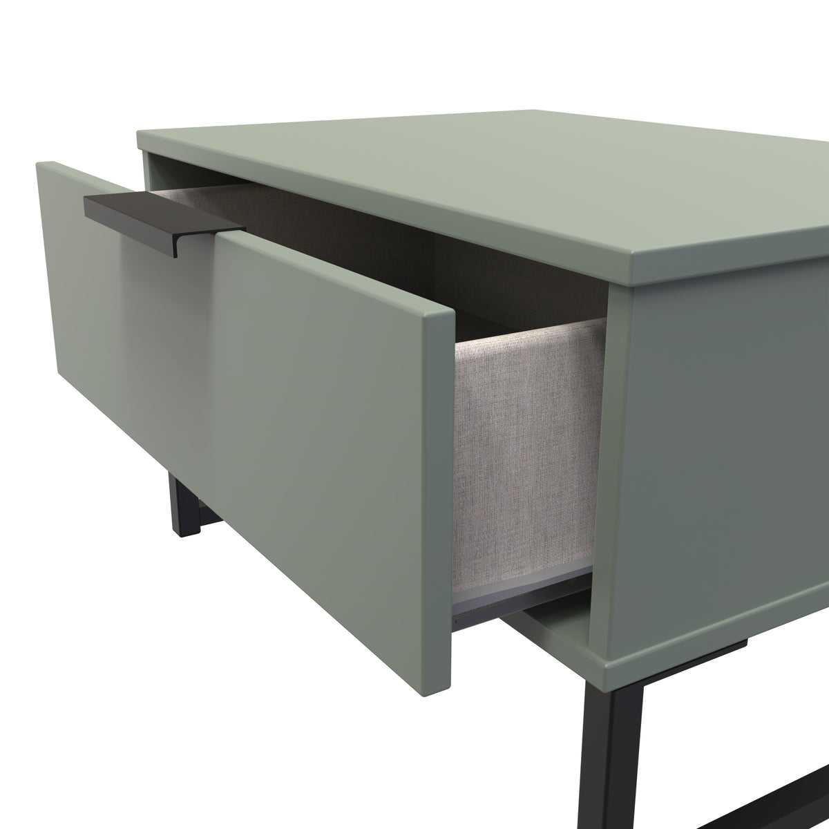Hong Kong (Black Sleigh Legs) 1 Drawer Midi Chest with Legs