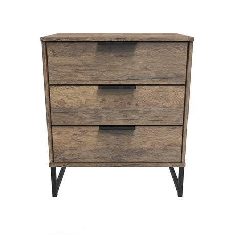 Hong Kong (Black Sleigh Legs) 3 Drawer Midi Chest with Legs