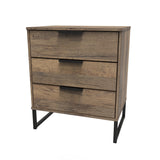 Hong Kong (Black Sleigh Legs) 3 Drawer Midi Chest with Legs