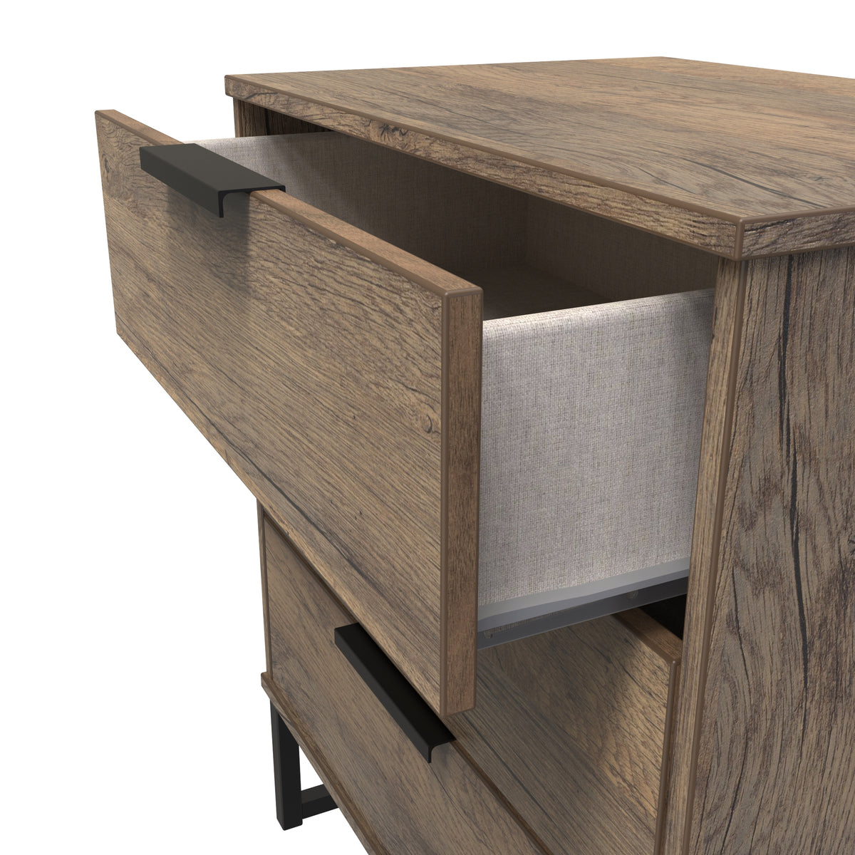 Hong Kong (Black Sleigh Legs) 3 Drawer Midi Chest with Legs