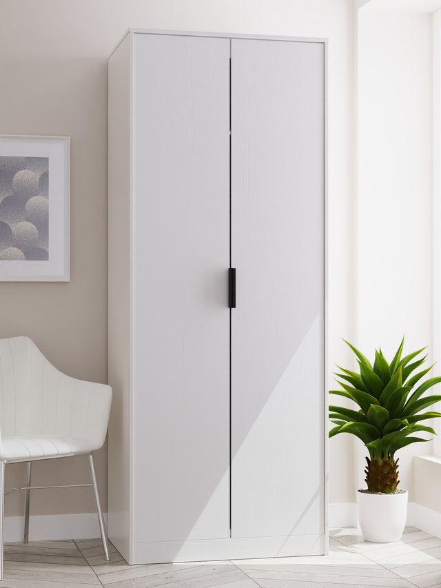 Hong Kong (Black Sleigh Legs) Tall Plain Wardrobe