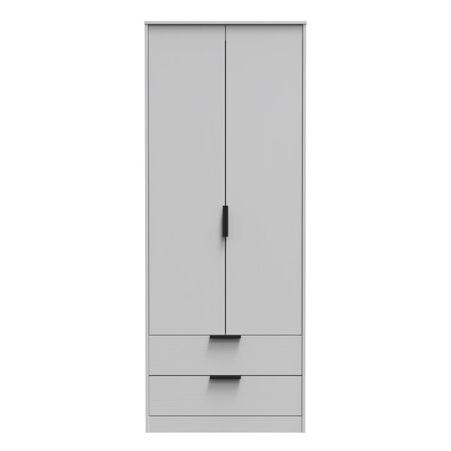 Hong Kong (Black Sleigh Legs) Tall 2 Drawer Wardrobe