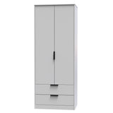 Hong Kong (Black Sleigh Legs) Tall 2 Drawer Wardrobe