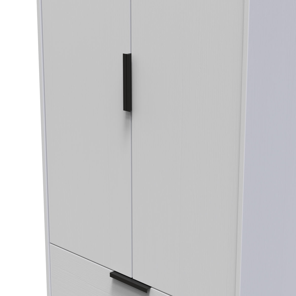 Hong Kong (Black Sleigh Legs) Tall 2 Drawer Wardrobe